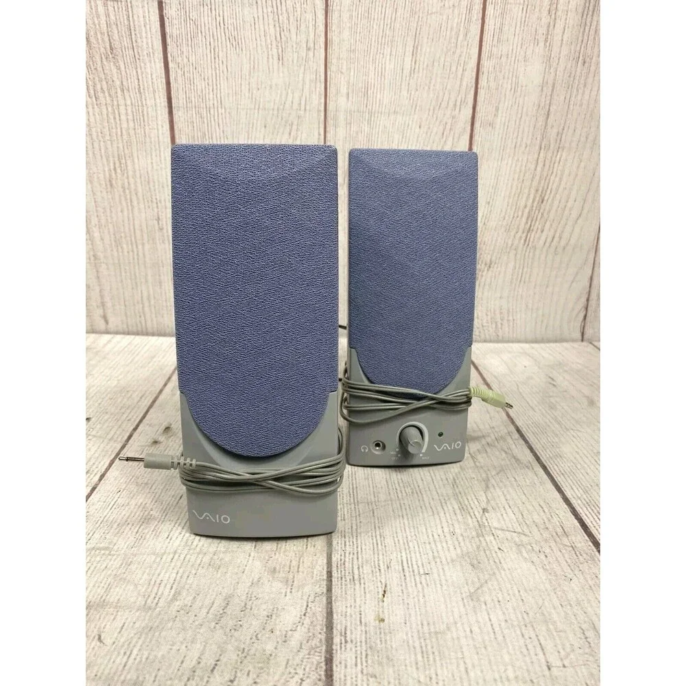 Sony Vaio - Computer PC Speaker System PCVA-SP3 Gray Blue Color - NO AC ADAPTER